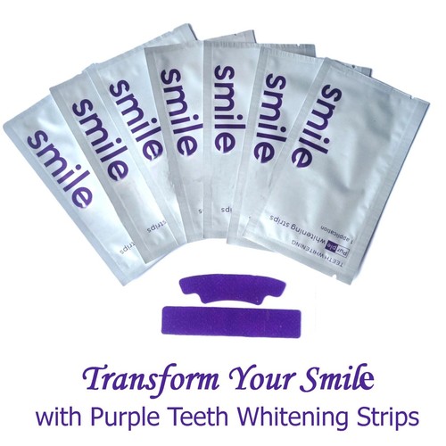 Teeth whitening strips say - whitening, x